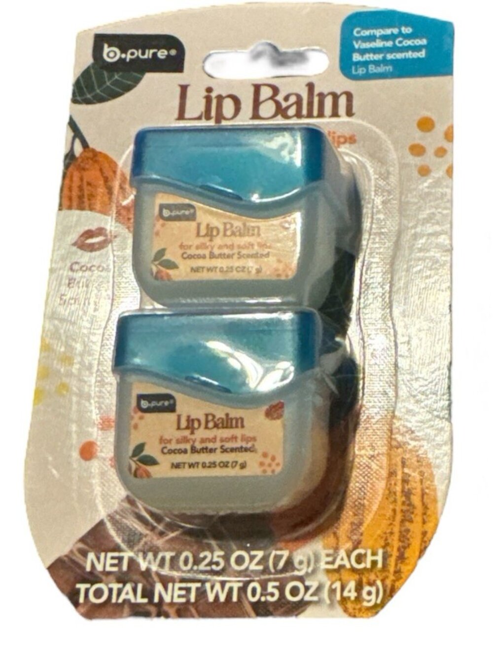 B Pure Lip Balm Cocoa Butter Scented Pack Of 2